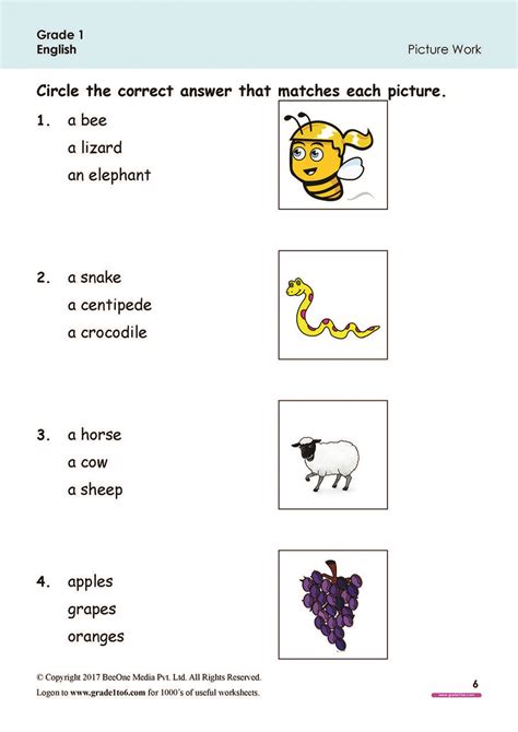 18 Printable English Worksheets For Grade 1 For Your Learning Needs