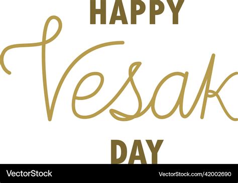 Happy Vesak Day Lettering Royalty Free Vector Image