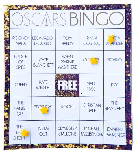 Free Printable Oscars Bingo Game Free Printable Bingo Cards Bingo