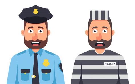 Cartoon Prison Uniform - Sly Man Vector Prisoner Cartoon Illustration Prison Stripy Bench ...