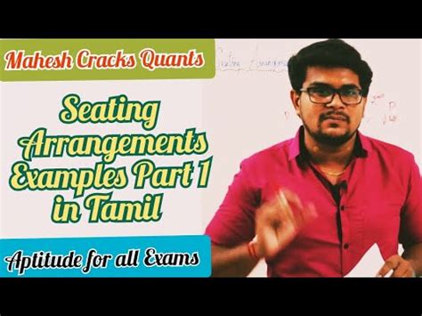 Seating Arrangements Examples Part 1 In Tamil Mahesh Cracks Quants