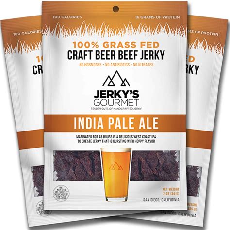 Craft Beer Grass Fed Jerky Calorie Snacks Gourmet Healthy Low