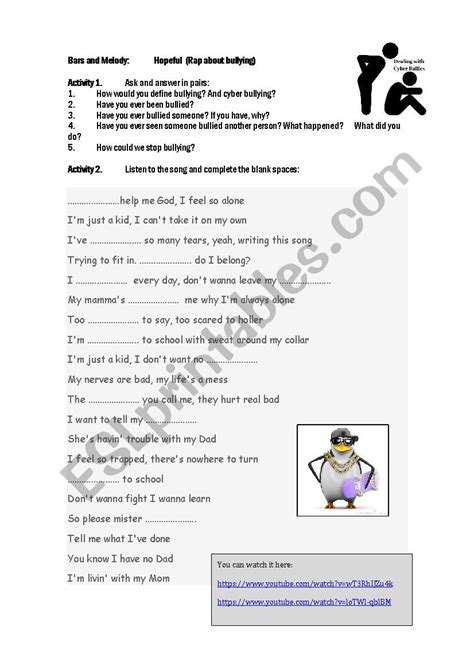 Writing A Rap Song Worksheet