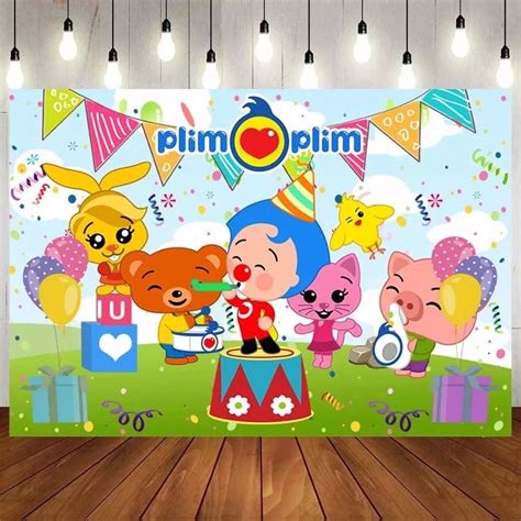 Tela Fondo Cumpleaños Plim Plim Vinilo 150x100 Decoración | DYSHOPNOW