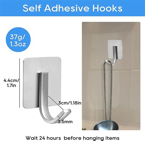 Xianrenge Self Adhesive Hooks Stainless Steel Adhesive Coat Hooks Heavy