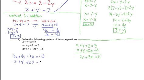 System Of 3 Linear Equations Quiz Youtube