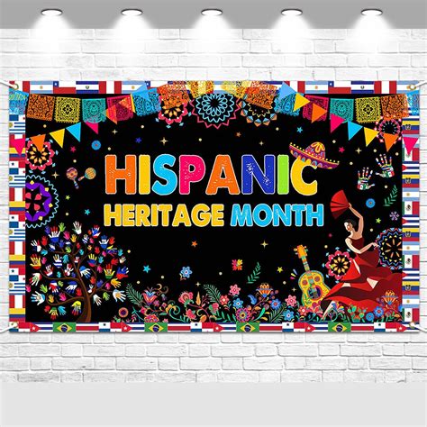 Amazon.com : National Hispanic Month Decorations Banner Backdrop Spanish Classroom Photography
