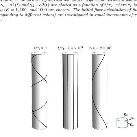 Remodeling Of Fiber Orientation For A Monoclinic Bar Under Finite