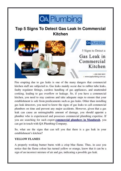 Ppt Top 5 Signs To Detect Gas Leak In Commercial Kitchen Powerpoint