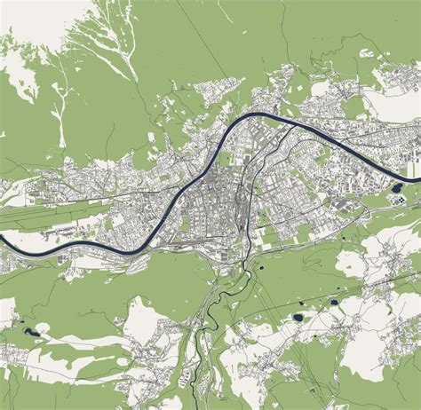 Map Of The City Of Innsbruck Austria Stock Vector Illustration Of