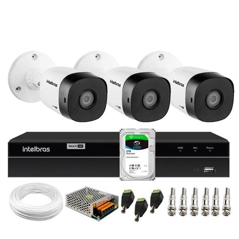 Kit 3 Câmeras Bullet Hd 720p Vhl 1120 B Infra 20m