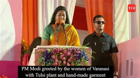 Narendra Modi Pm Narendra Modi Interacts With Women Of Varanasi At