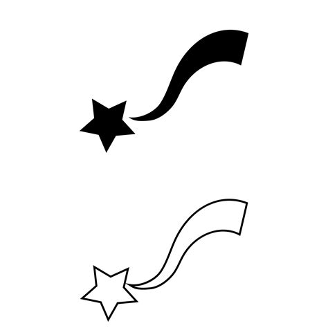 Shooting Stars Icon Vector Comet Tail Or Star Trail Illustration Sign