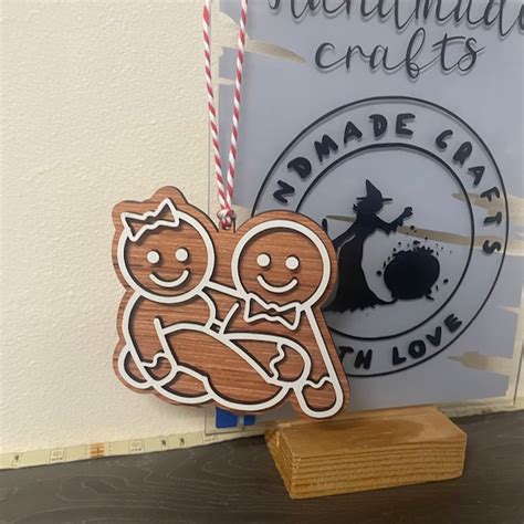 Set 2 Naughty Gingerbread Christmas Ornaments Svg Laser Cut Files For Glowforge Sexy