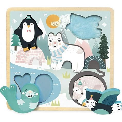 Puzzles bois bébé Set 3 puzzles animaux Ferme enfant 18 mois Janod