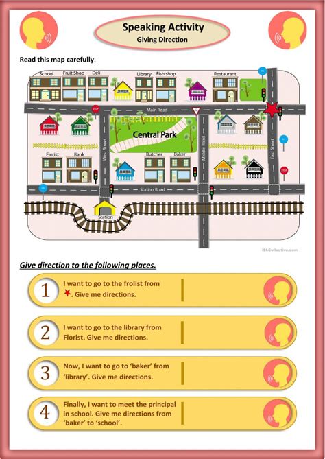 Giving Directions- Speaking Activity - Interactive worksheet | Speaking ...