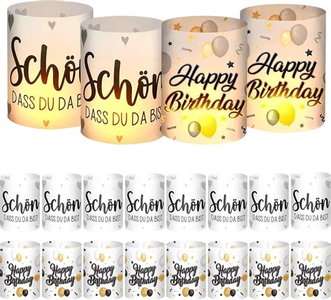 St Ck Windlicht Tischdeko Deko Happy Birthday Deko Geburtstag