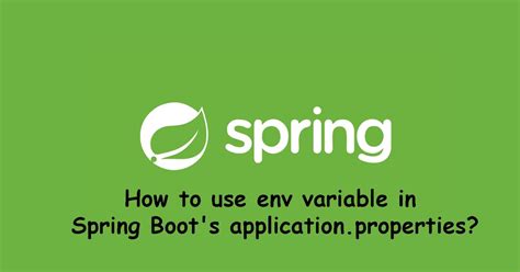 How To Use Environment Variables In Spring Boot S Application