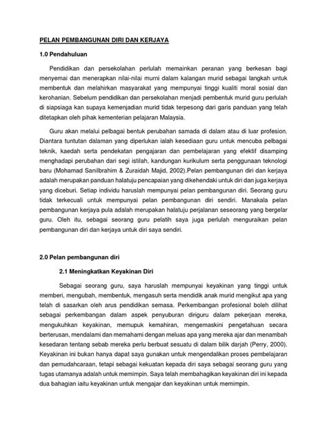 Pelan Pembangunan Diri Dan Kerjaya Pdf