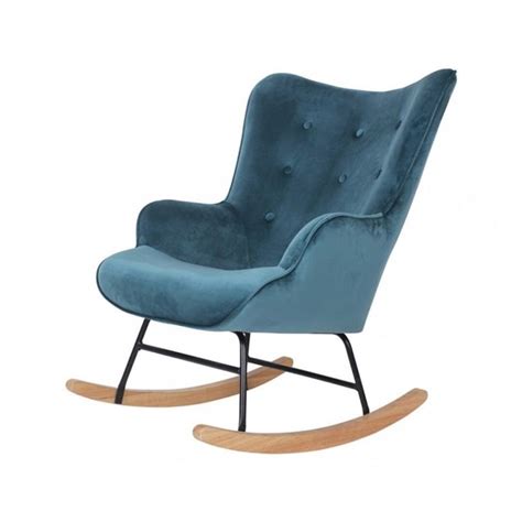 Fauteuil Bascule En Velours Bleu Fauteuil Bascule Fauteuil