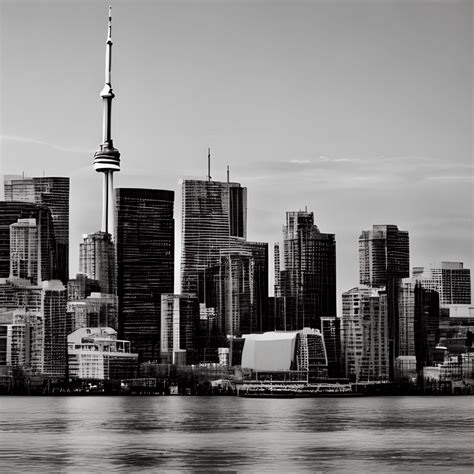 Toronto Skyline In Black And White · Creative Fabrica