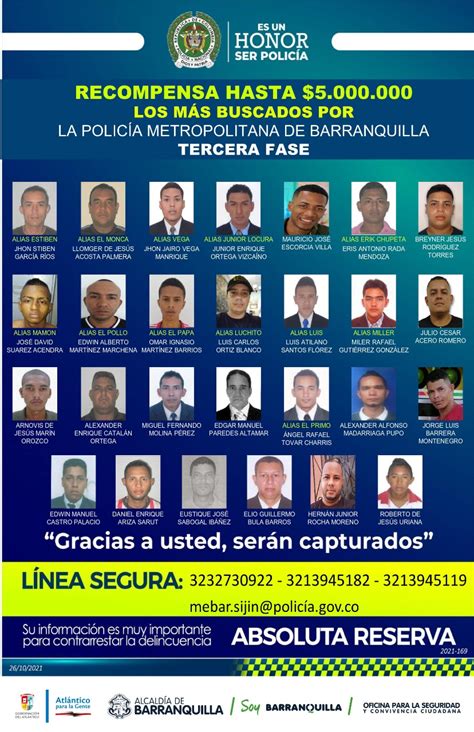 Nuevo Cartel De Los Más Buscados En Barranquilla Ofrecen 5 Millones