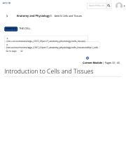 Introduction To Cells And Tissues Anatomy And Physiology I Pdf