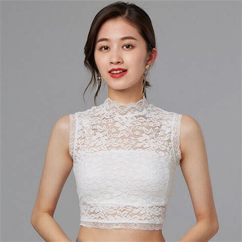 Lady Floral Lace Shirt Sleeveless Crop Tops Hollow Vest Blouse Retro Korean Slim Ebay