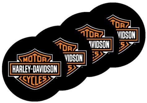 Harley Davidson® Bar And Shield Neoprene Coasters Set Of 4 Cs30230 Wisconsin Harley Davidson