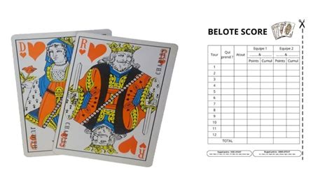 Score De Belote Imprimez La Feuille Des Scores Pour Compter Les