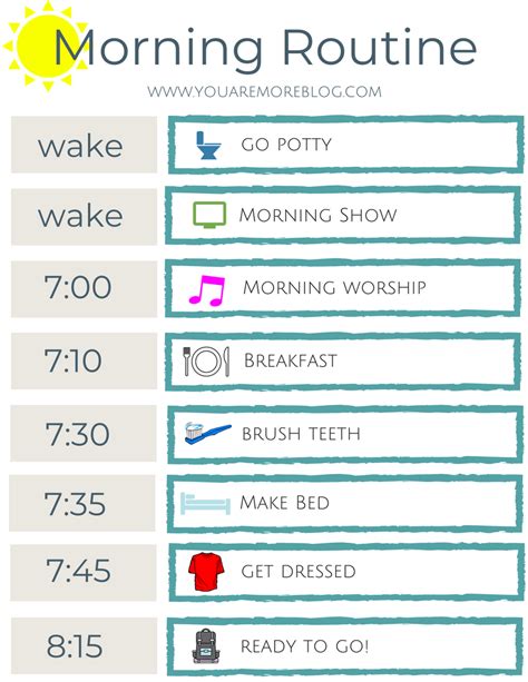 Printable Routine Chart - Ponasa