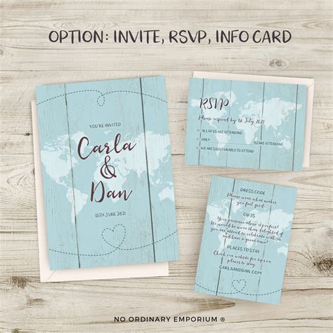 Travel Theme Invitations Destination Wedding Invitations Etsy