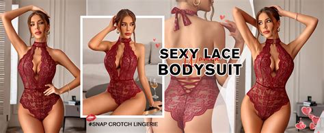Amazon Avidlove Lingerie For Women Snap Crotch Lace Bodysuit Sexy Teddy Lingerie Black Blue