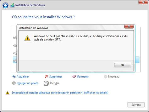 Comment R Parer Windows Ne Peut Pas Tre Install Sur Ce Disque Gpt