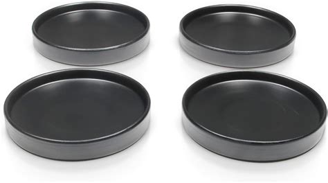 Willowy Matte Black Ceramic Pot Saucer Drainage Tray For 2 3 4 Inch