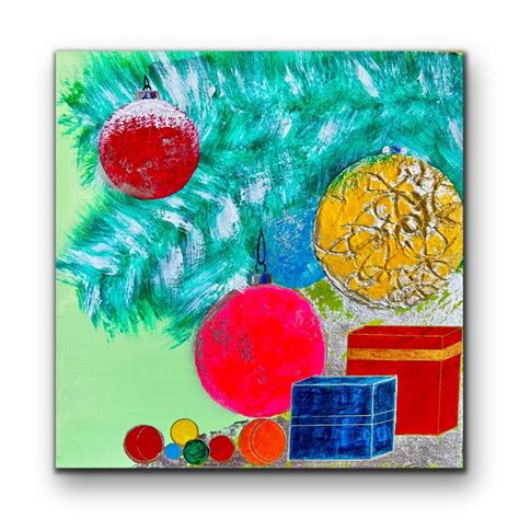 Christmas Balls Painting Winter Original Acrylic Art New Year Etsy