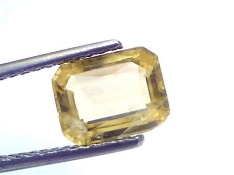 Ct Igi Certified Natural Ceylon Srilankan Yellow Sapphire By