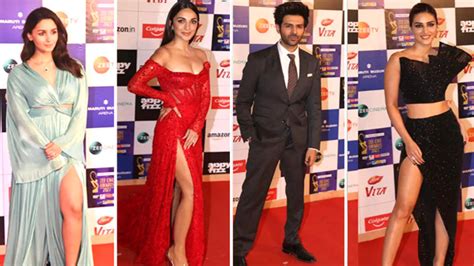 Zee Cine Awards Red Carpet Alia Bhatt Shahid K Kartik A Rashmika M