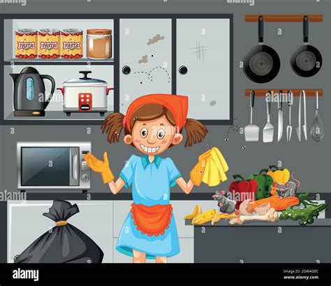 Cleaning Kitchen Clipart