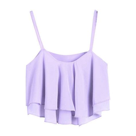 Ruffled Layers Crop Top Lavender 19 Found On Polyvore Purple Shirt Outfits Lavender Tops