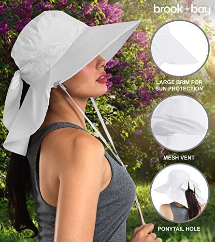 Uv Protection Sun Hat With Neck Flap Chin Strap Packable Stylish