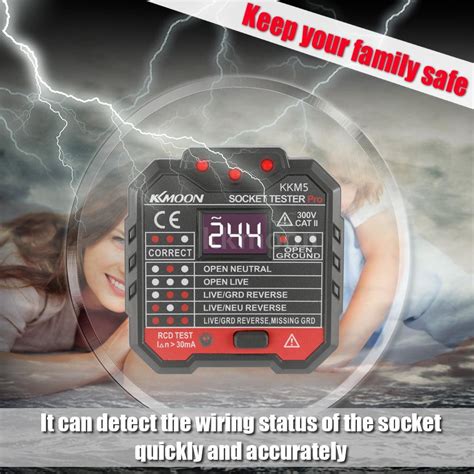 Kkmoon Kkm Digital Display Socket Detector Portable Circuit Polarity