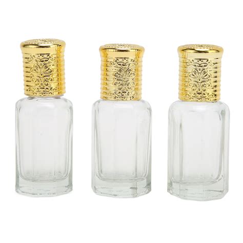 Pcs Refillable Perfume Bottle Ml Golden Cover Transparent Glass