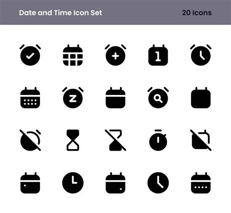 Time And Date Icon Set 35560853 Vector Art At Vecteezy