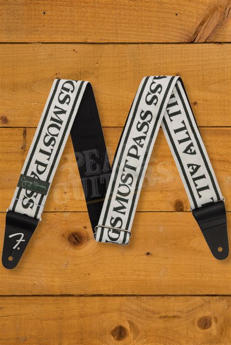 Fender Accessories George Harrison All Things Must Pass Logo Strap White Black 2