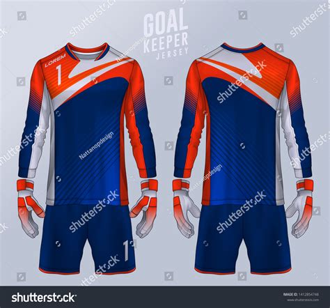 Goalkeeper Jerseyt Shirt Sport Design Template Long Stock Vector