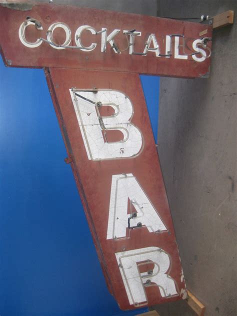 Vintage 1950 S Neon COCKTAILS BAR Sign 2 Sided Gorgeous Antique