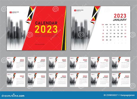 Calendar 2023 Template Set Vector Week Starts Sunday Set Of 12 Month