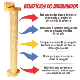 Arranhador Parede Gatos Vertical Sisal Poste Brinquedo Pet Para Casa