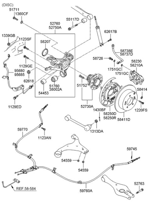 58737 2H000 DS Genuine Hyundai HOSE BRAKE REAR LH